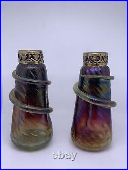 Superbe vases. Art Nouveau. Verre. Émail Glass Josef Rindskopf & Fils Ag Teplitz