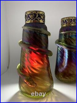 Superbe vases. Art Nouveau. Verre. Émail Glass Josef Rindskopf & Fils Ag Teplitz