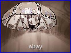 Suspension art nouveau vintage verre Grande suspension 10 facettes