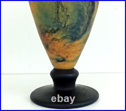 TIEF Grand VASE EN PATE DE VERRE MARMOREEN STYLE ART NOUVEAU (41cm) Signé