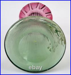 TRES JOLI ancien VASE LEGRAS en VERRE émaillé ART NOUVEAU décor marguerites 26cm TRES JOLI ancien VASE LEGRAS en VERRE émaillé ART NOUVEAU décor marguerites 26cm