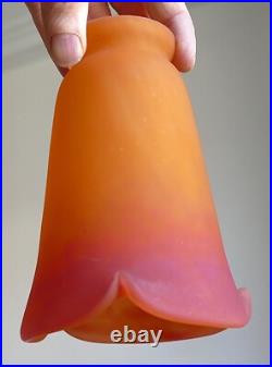 TULIPE PTE DE VERRE orange fleur bignone MULLER frères Art Déco / Nouveau TULIPE PTE DE VERRE orange fleur bignone MULLER frères Art Déco / Nouveau