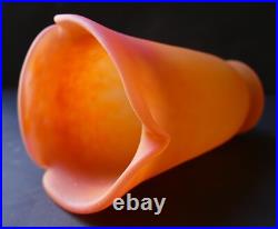 TULIPE PTE DE VERRE orange fleur bignone MULLER frères Art Déco / Nouveau TULIPE PTE DE VERRE orange fleur bignone MULLER frères Art Déco / Nouveau