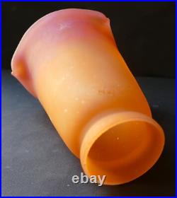 TULIPE PTE DE VERRE orange fleur bignone MULLER frères Art Déco / Nouveau TULIPE PTE DE VERRE orange fleur bignone MULLER frères Art Déco / Nouveau