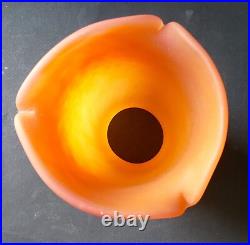 TULIPE PTE DE VERRE orange fleur bignone MULLER frères Art Déco / Nouveau TULIPE PTE DE VERRE orange fleur bignone MULLER frères Art Déco / Nouveau