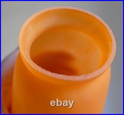 TULIPE PTE DE VERRE orange fleur bignone MULLER frères Art Déco / Nouveau TULIPE PTE DE VERRE orange fleur bignone MULLER frères Art Déco / Nouveau