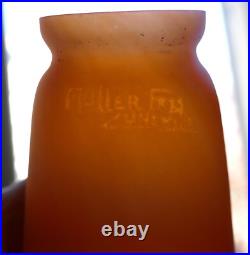 TULIPE PTE DE VERRE orange fleur bignone MULLER frères Art Déco / Nouveau TULIPE PTE DE VERRE orange fleur bignone MULLER frères Art Déco / Nouveau