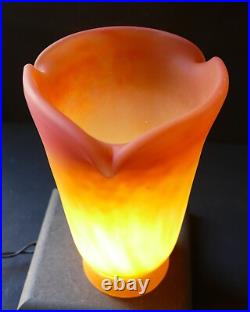 TULIPE PTE DE VERRE orange fleur bignone MULLER frères Art Déco / Nouveau TULIPE PTE DE VERRE orange fleur bignone MULLER frères Art Déco / Nouveau
