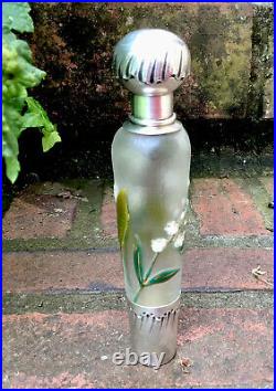 Topette absinthe LEGRAS verre émaillé Art Nouveau, flacon parfum, Daum Lalique XIX