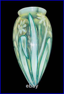 Tulipe Verre Émaillée Opalescent Art Nouveau Jugendstil 1900 Gallé Legras Daum