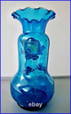 VASE LEGRAS EN VERRE ÉMAILLÉ ÉPOQUE 1900 ART NOUVEAU 28,5 cm