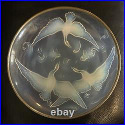 VERLYS GRANDE COUPE EN VERRE OPALESCENT Art Nouveau Decos D'oiseau