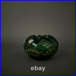 Vase 1900 Art Nouveau en verre émaillé forme polylobée décor floral M3444 Vase 1900 Art Nouveau en verre émaillé forme polylobée décor floral M3444