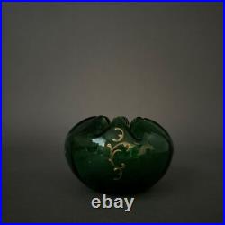 Vase 1900 Art Nouveau en verre émaillé forme polylobée décor floral M3444 Vase 1900 Art Nouveau en verre émaillé forme polylobée décor floral M3444