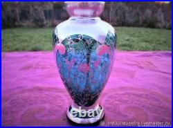 Vase Ancien Camomilles Verre Argent Art Nouveau