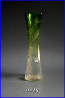 Vase Antique En Verre Moser Art Nouveau