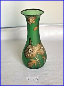 Vase Art Nouveau en Verre Givré Style Legras