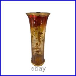 Vase Art Nouveau en verre rouge et doré circa 1900