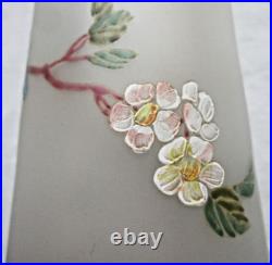 Vase Art Nouveau verre émaillé Legras Mésanges et Papillons / pommier en fleurs Vase Art Nouveau verre émaillé Legras Mésanges et Papillons / pommier en fleurs