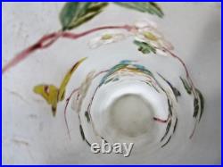 Vase Art Nouveau verre émaillé Legras Mésanges et Papillons / pommier en fleurs Vase Art Nouveau verre émaillé Legras Mésanges et Papillons / pommier en fleurs