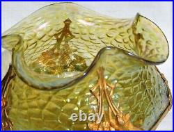 Vase Coupe Loetz En Verre Irise Avec Monture Art Nouveau Chine 1897