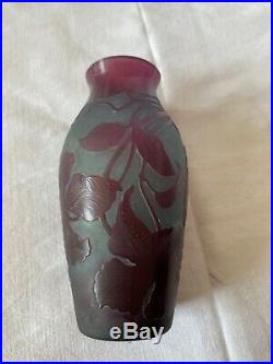 Vase D'ARGENTAL Paul Nicolas verre multicouches pate Art nouveau daum galle