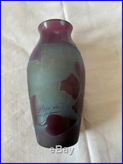 Vase D'ARGENTAL Paul Nicolas verre multicouches pate Art nouveau daum galle