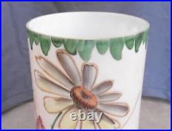 Vase Emaille En Opaline Decor De Fleurs Debut Xxeme Art Nouveau