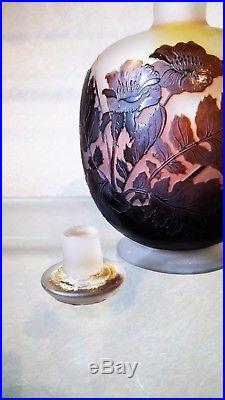 Vase Galle. Rare Flacon Emile Galle(1846-1904) Avec Bouchon. Art Nouveau