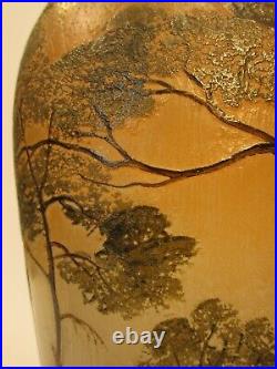 Vase Legras Art Nouveau 2.146 Kilos/verrerie Ancienne/paysage Lacustre