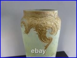 Vase Legras signé, pate de verre, Art nouveau, pommiers japonisant
