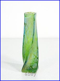 Vase Loetz Autriche Pampas Crète Verte Verre Soufflé Iridescent Art Nouveau