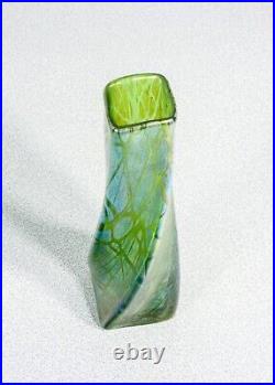 Vase Loetz Autriche Pampas Crète Verte Verre Soufflé Iridescent Art Nouveau