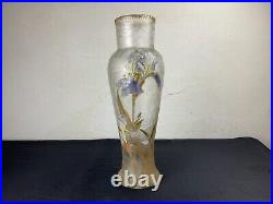 Vase MONTJOYE verre émaillé effet givré ART-NOUVEAU LEGRAS