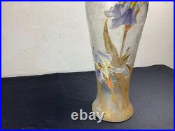 Vase MONTJOYE verre émaillé effet givré ART-NOUVEAU LEGRAS