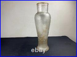 Vase MONTJOYE verre émaillé effet givré ART-NOUVEAU LEGRAS