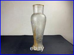 Vase MONTJOYE verre émaillé effet givré ART-NOUVEAU LEGRAS