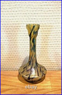 Vase Miniature Pate De Verre Irrise Loetz, Kralik Art Nouveau
