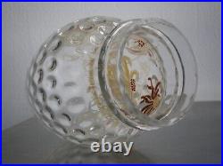 Vase Pot Verre émaillé Art Nouveau Legras décor 1900 Floral Ancien