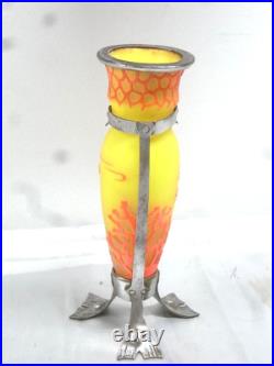 Vase Pte De Verre Orange Jaune Nancy Art Deco Nouveau Amphore Fer Forge Vase Pte De Verre Orange Jaune Nancy Art Deco Nouveau Amphore Fer Forge