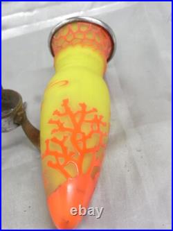 Vase Pte De Verre Orange Jaune Nancy Art Deco Nouveau Amphore Fer Forge Vase Pte De Verre Orange Jaune Nancy Art Deco Nouveau Amphore Fer Forge