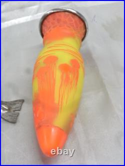 Vase Pte De Verre Orange Jaune Nancy Art Deco Nouveau Amphore Fer Forge Vase Pte De Verre Orange Jaune Nancy Art Deco Nouveau Amphore Fer Forge