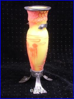 Vase Pte De Verre Orange Jaune Nancy Art Deco Nouveau Amphore Fer Forge Vase Pte De Verre Orange Jaune Nancy Art Deco Nouveau Amphore Fer Forge