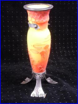 Vase Pte De Verre Orange Jaune Nancy Art Deco Nouveau Amphore Fer Forge Vase Pte De Verre Orange Jaune Nancy Art Deco Nouveau Amphore Fer Forge
