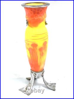 Vase Pte De Verre Orange Jaune Nancy Art Deco Nouveau Amphore Fer Forge Vase Pte De Verre Orange Jaune Nancy Art Deco Nouveau Amphore Fer Forge