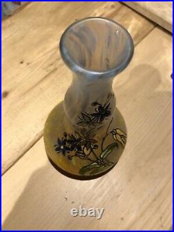 Vase Signe Legras Pate De Verre Emaille Art Nouveau Glass