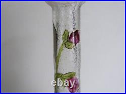 Vase art nouveau verre émaillé dégagé à l'acide monture bronze doré no Legras