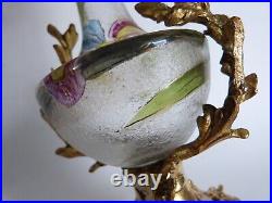 Vase art nouveau verre émaillé dégagé à l'acide monture bronze doré no Legras