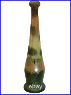 Vase balustre LEGRAS en verre émaillé Art Nouveau Etat superbe