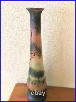 Vase balustre LEGRAS en verre émaillé Art Nouveau Etat superbe